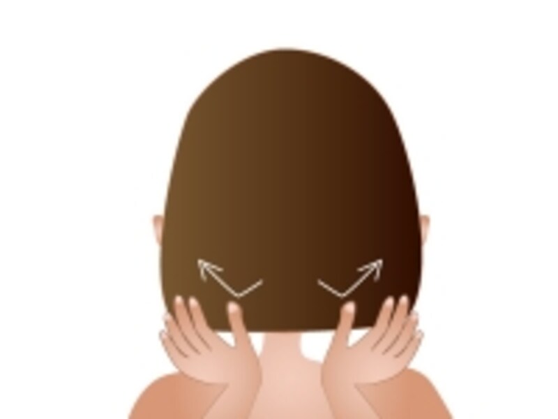 親指を下からあてて