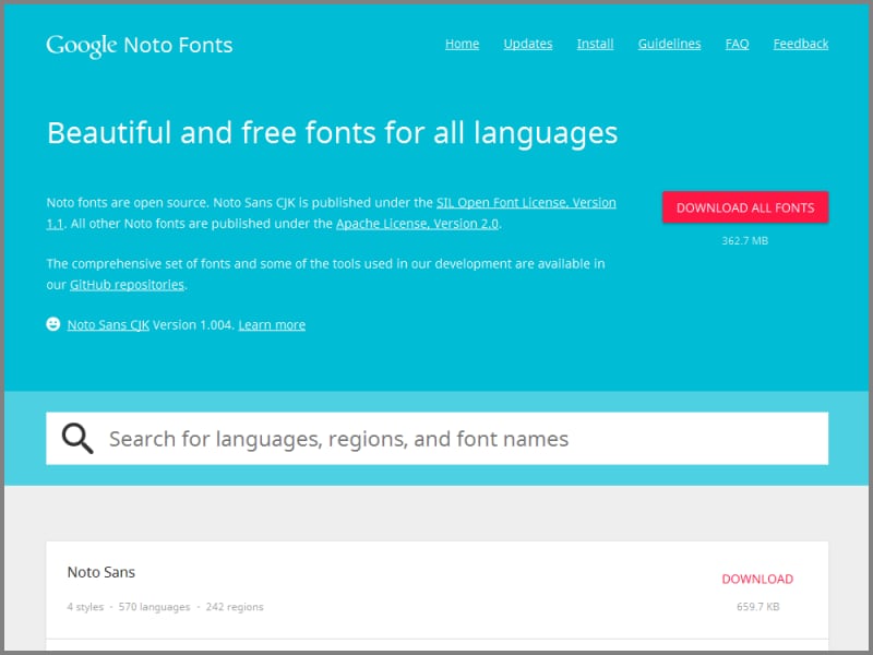 Google Noto Fonts