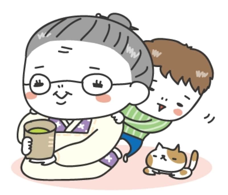 おばあちゃん 敬老の日 イラスト カラー かわいい