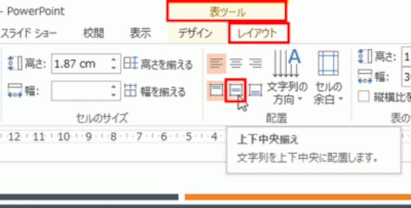 ガントチャートの作成手順 部分的に文字の配置を変更