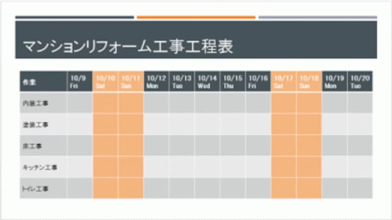 パワーポイントでのガントチャート 工程表 の作り方 パワーポイント Powerpoint の使い方 All About