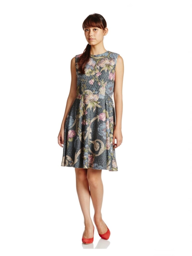 (グレースコンチネンタル)GRACE CONTINENTAL フラワーレースプリントワンピース