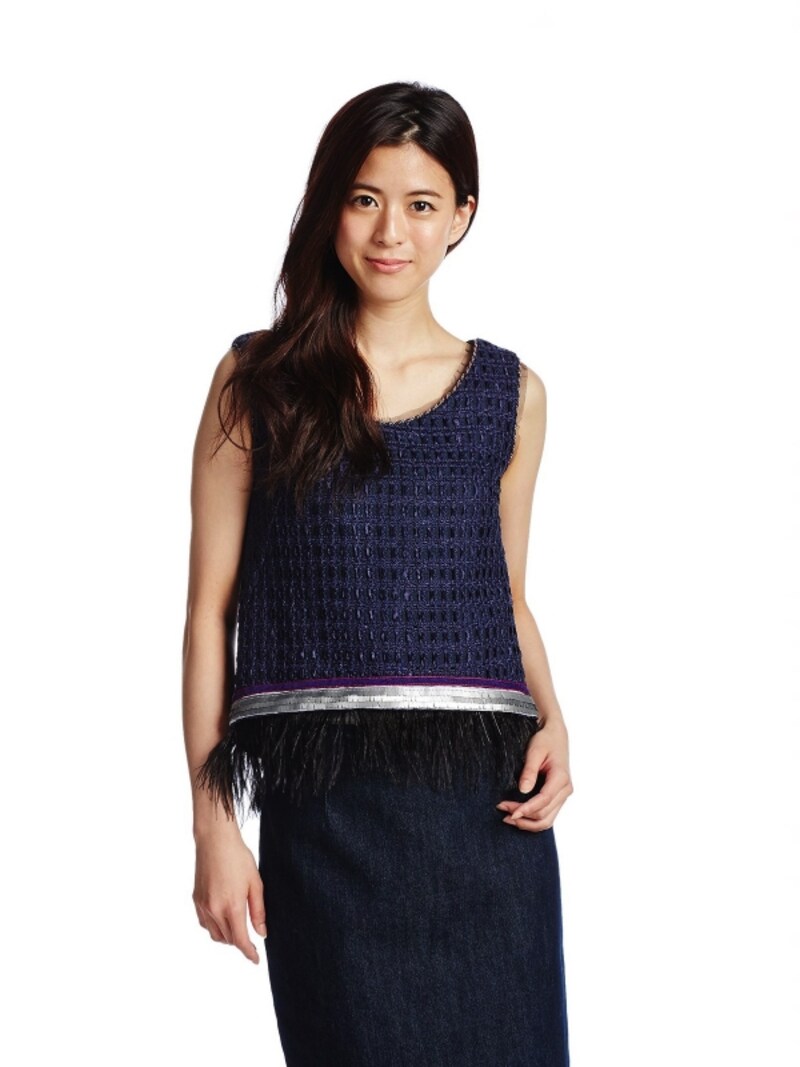 (ランゲージ)Language ツイードフェザーツキトップス  (ランゲージ)Language ツイードフェザーツキトップス