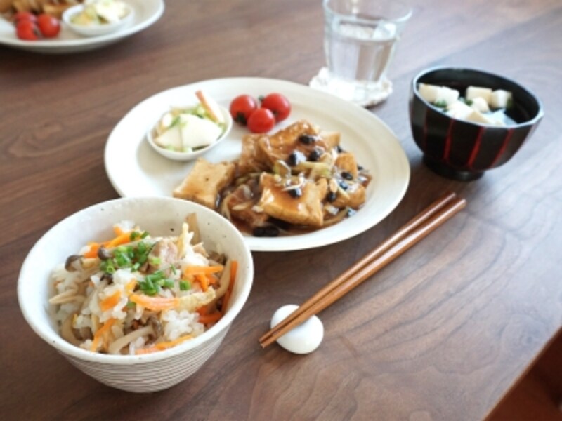 焼き鳥缶の塩炊き込みご飯定食の献立と段取り 簡単一汁三菜レシピ All About