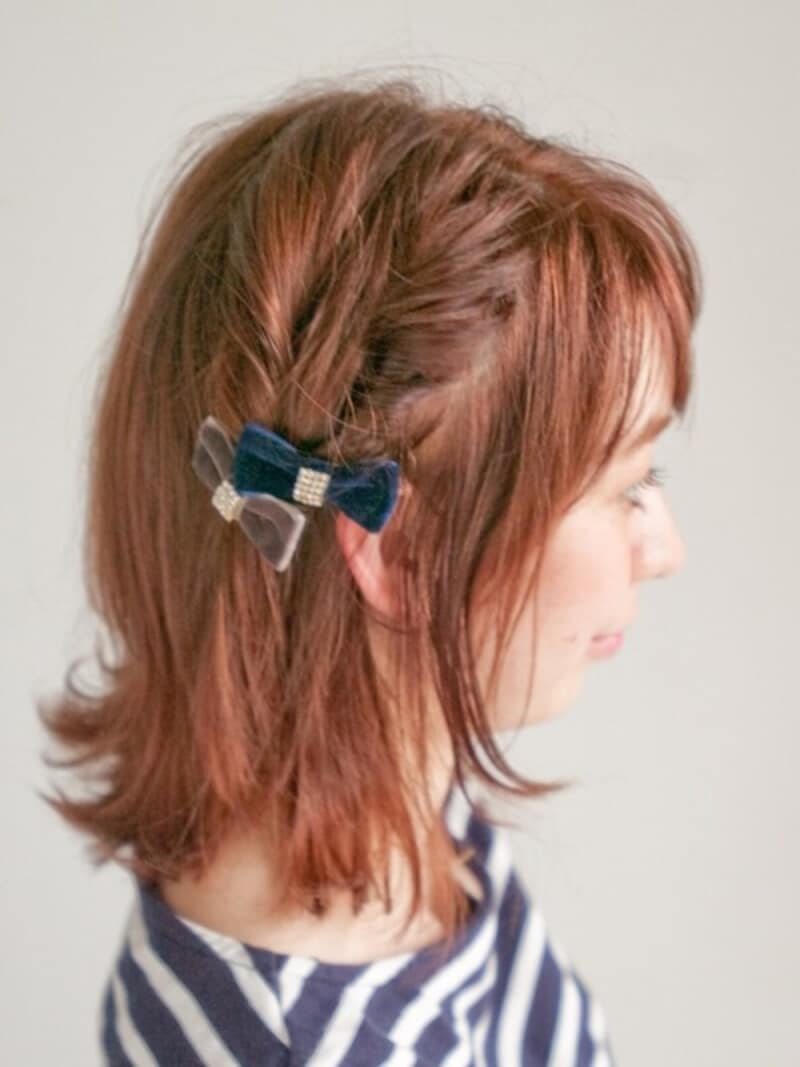 すこしずらしてとめるとかわいい