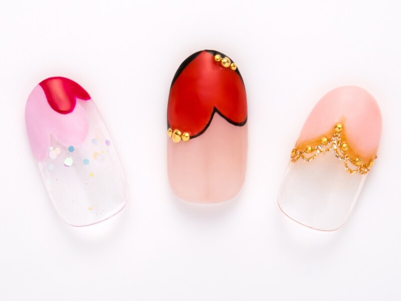 ハートフレンチネイルのデザイン