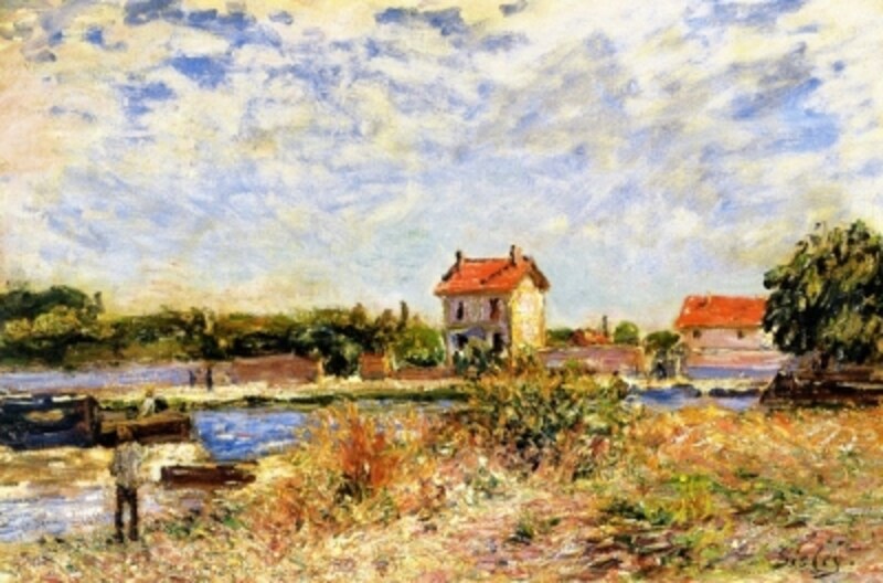 アルフレッド・シスレー《サン＝マメスのロワン河》，1885年，油彩・カンヴァス，ポーラ美術館