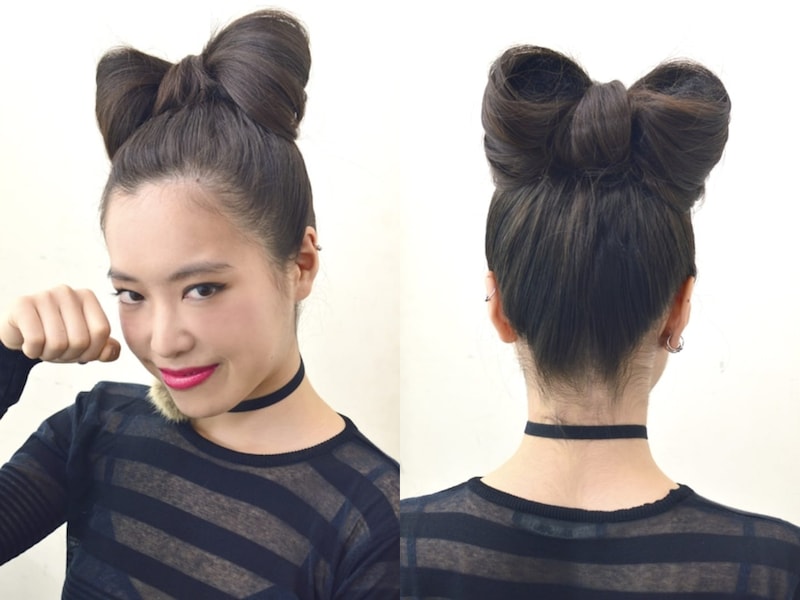 ハロウィンのリボンヘアアレンジ