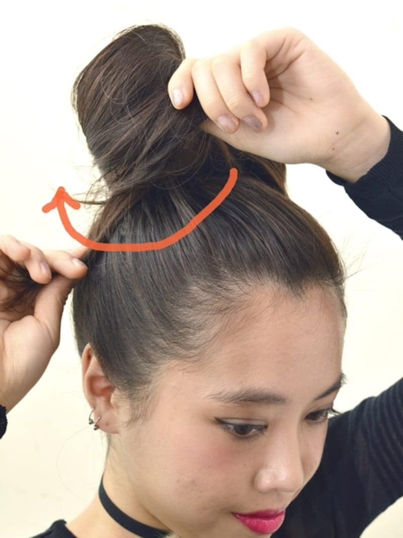 リボンをピンで固定していた方は1度はずし再度とめてください