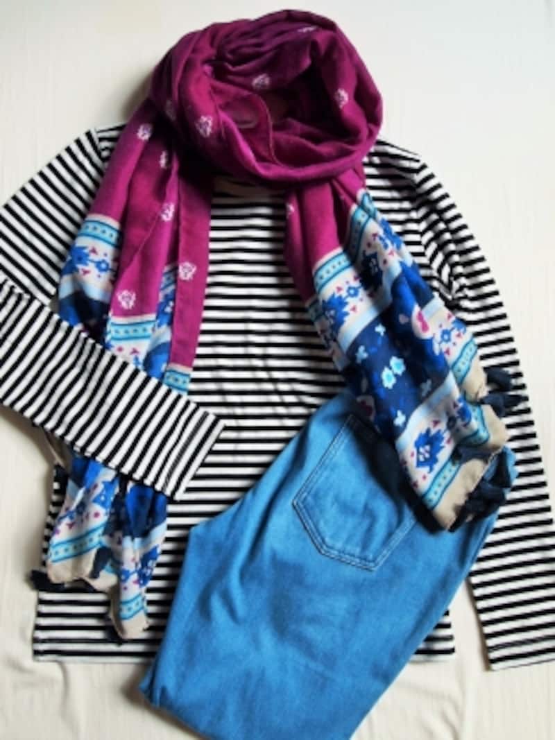 ストールでBOHOコーデにも