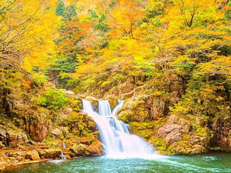 三段峡、三段滝の紅葉