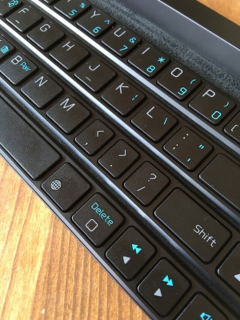 4段のキーボード配列。