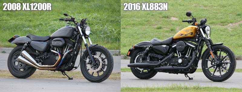 ［左］2008 XL1200R ［右］2016 XL883N