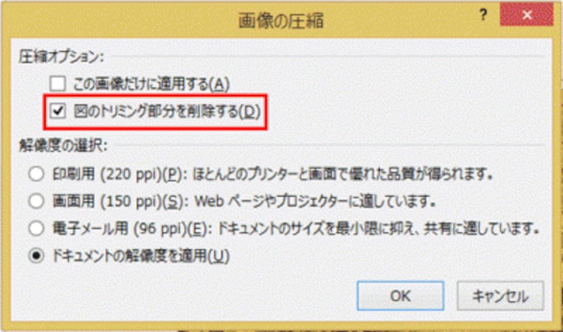 トリミング機能を使っているかどうかわからないときは、オンにしておけばよい。