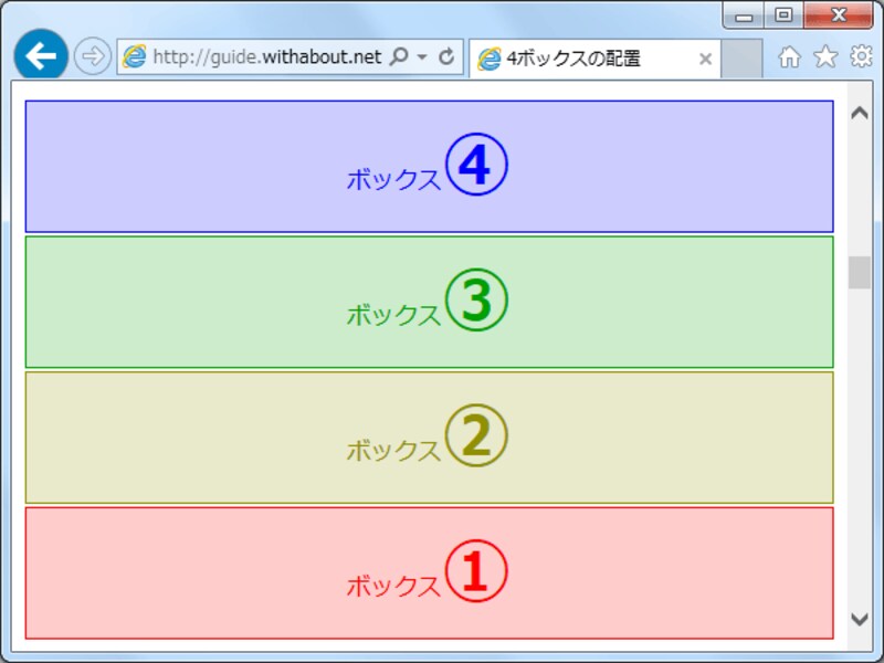 flexbox例2：逆順(縦並び)