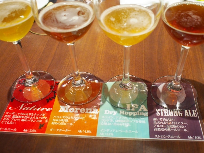 スペインクラフトビール4種の飲み比べができる「デグスタシオン900円」