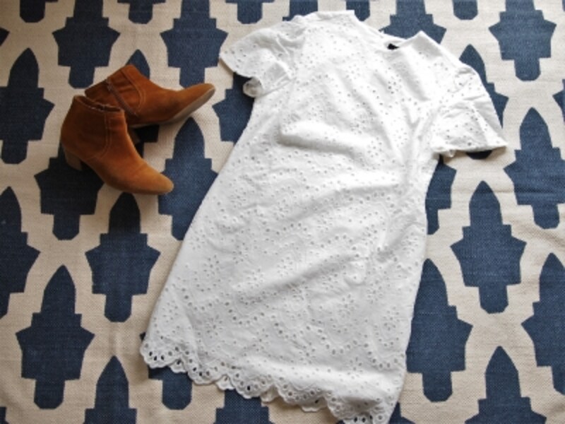 ワンピはショートブーツがバランスよくて◎