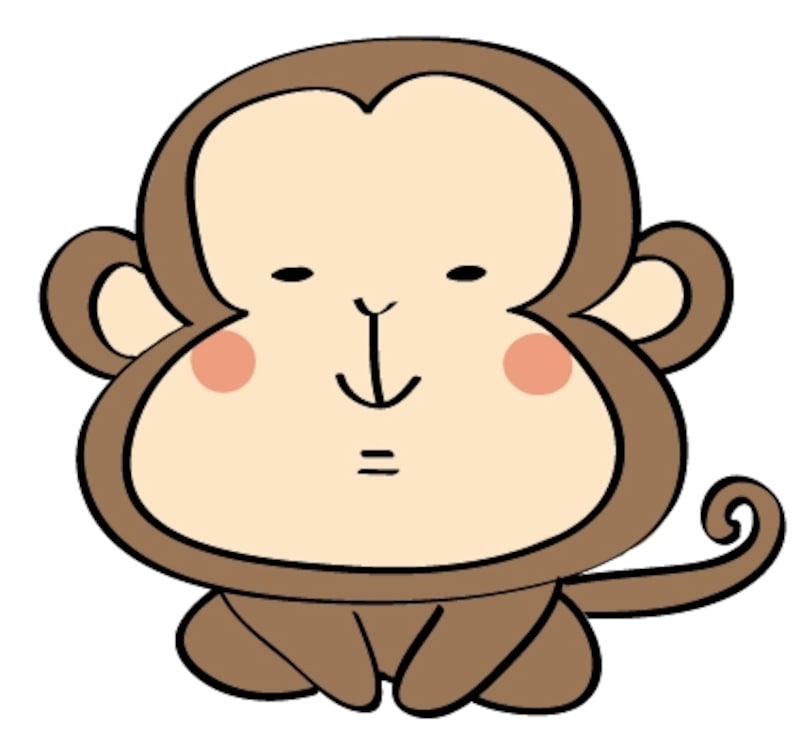 正座で挨拶をするサルです。