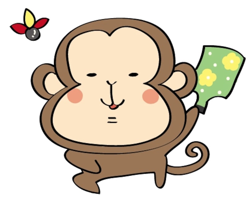 羽子板を楽しむサルです。