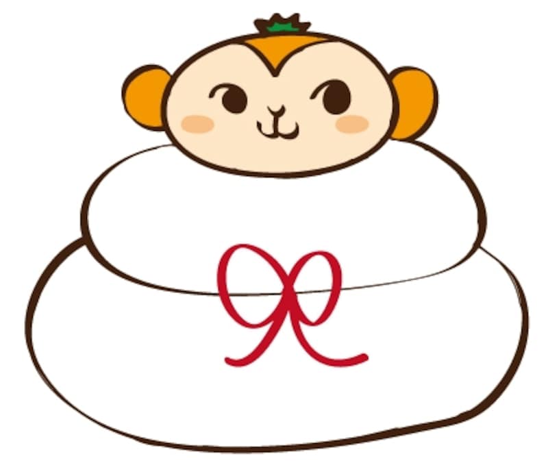 鏡餅になったサルです。