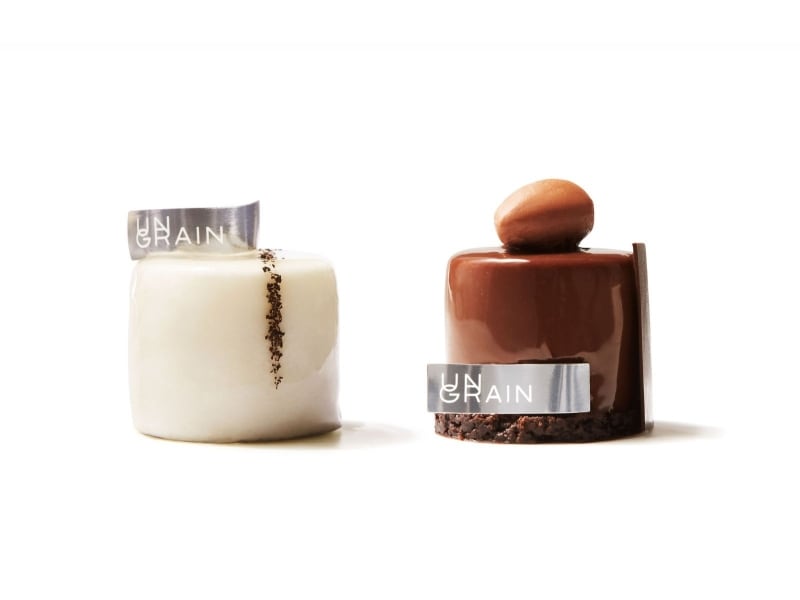 「UN GRAIN(アン グラン)」のミニャルディーズ、右:「トゥ タン ショコラ」、左:「ペティヨン」(各税込470円)