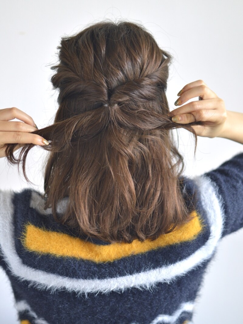 ぎゅっときつくひっぱるとねじりがキレイにできる