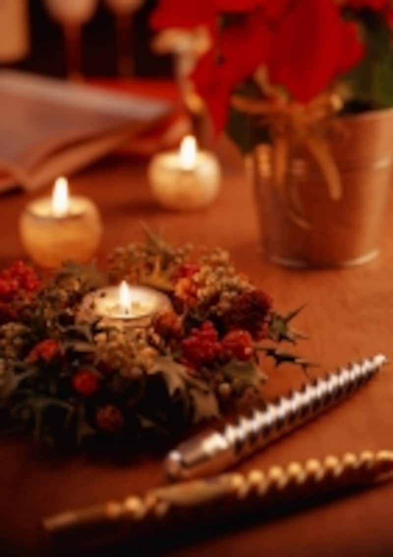 キャンドルのゆらぐ光はリラックス効果を高めるので、夜におすすめ！