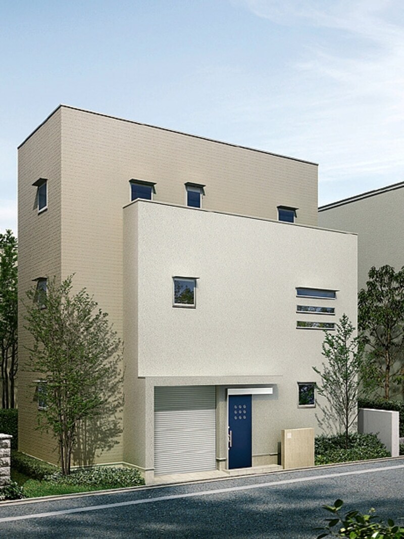 限られた敷地に設置可能。モダンな住宅に馴染む、一枚扉のすっきりデザインが特徴のスライディングドア。[エルムーブ]