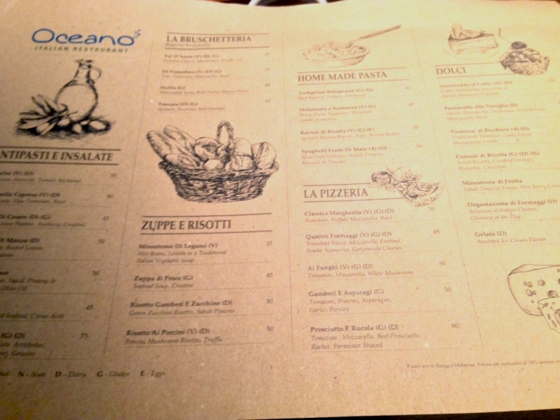 オセアノメニュー