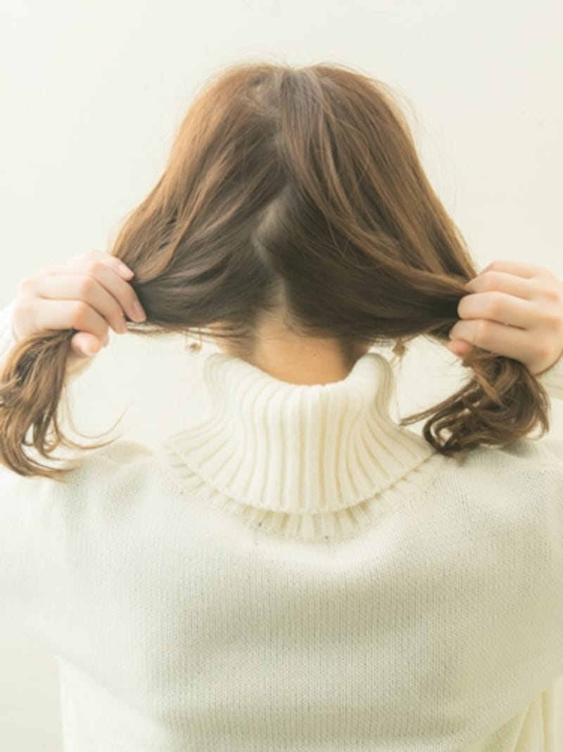 ラフに分けて割れ目を馴染ませる