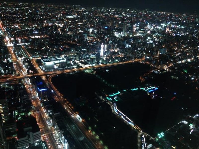 ハルカス300からの夜景(2)/北西方向
