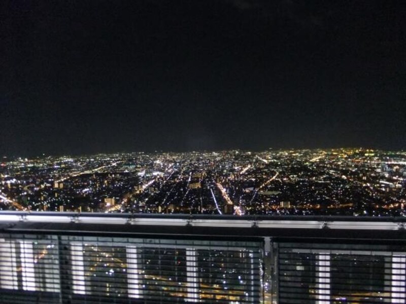 ハルカス300のヘリポートから望む大阪の夜景(南方向)