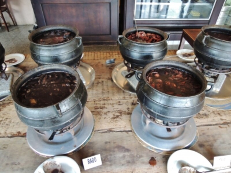 肉の部位ごとに分かれた鍋