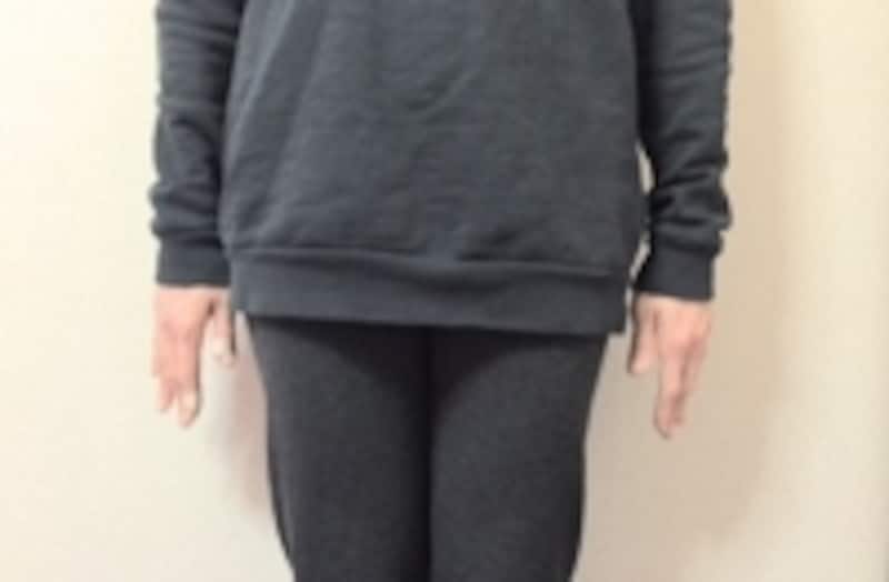 手の甲が広く見えている状態です