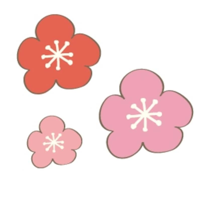 梅　花　イラスト　カラー　かわいい
