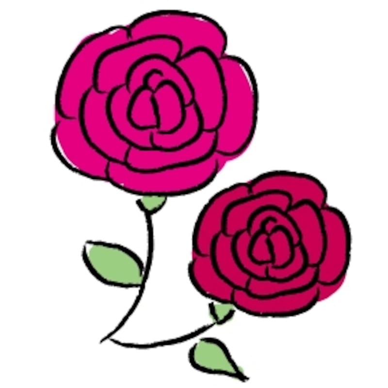 ばら　花　イラスト　カラー　かわいい