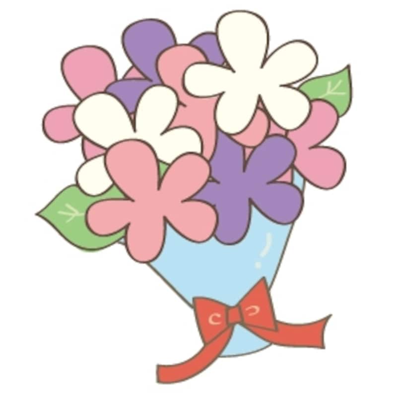 花束　イラスト　カラー　かわいい