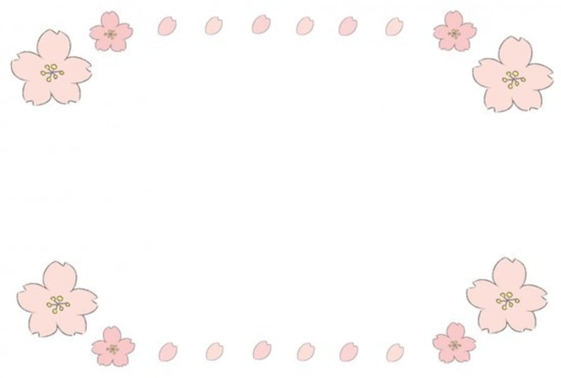 花　イラスト　フレーム　枠　桜