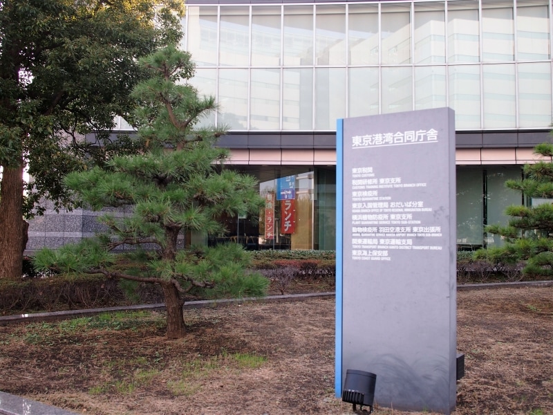 奥にランチの旗が見える