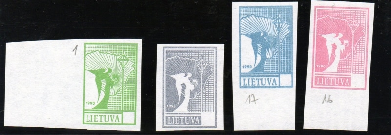 天使図案切手の試し刷りの表