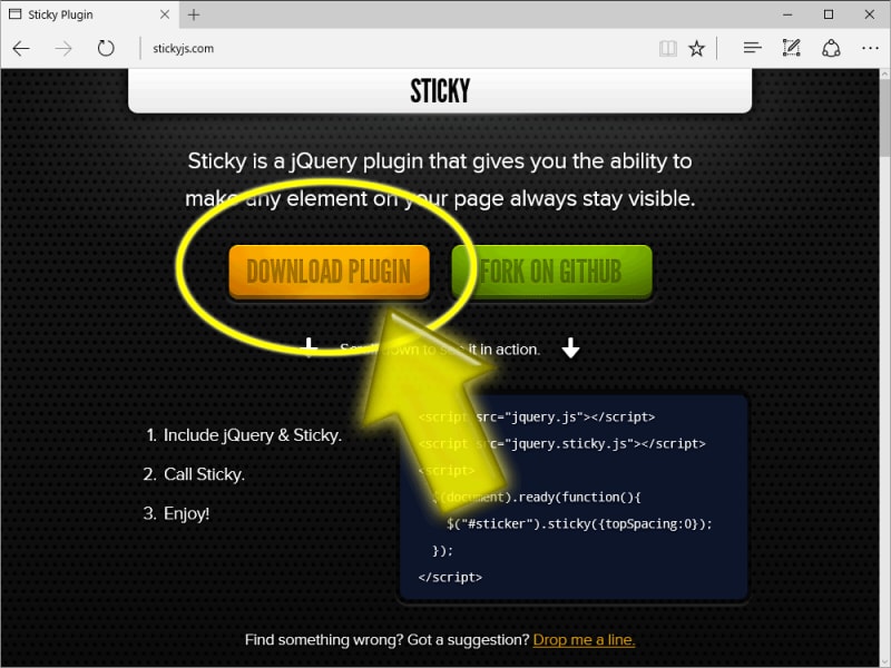 Sticky Plugin配布サイト