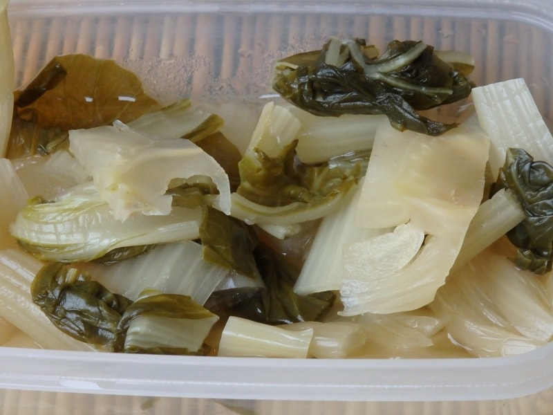 シャキシャキした歯応えを失わない「しゃくしな漬け」