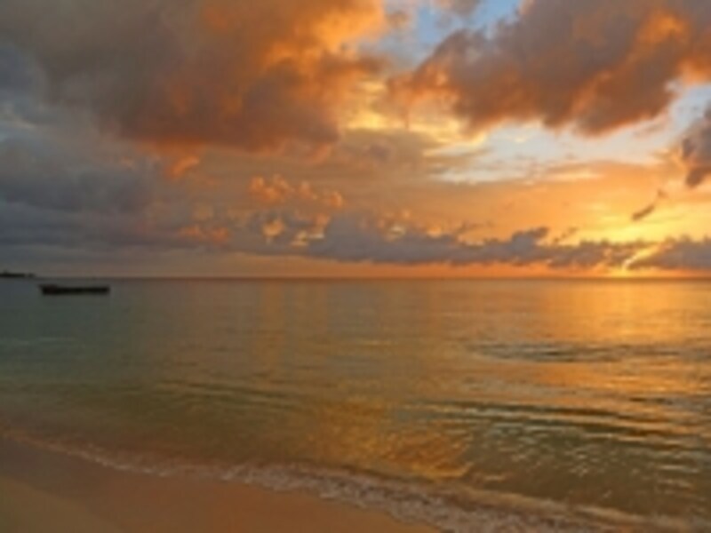 カリブ海の夕日