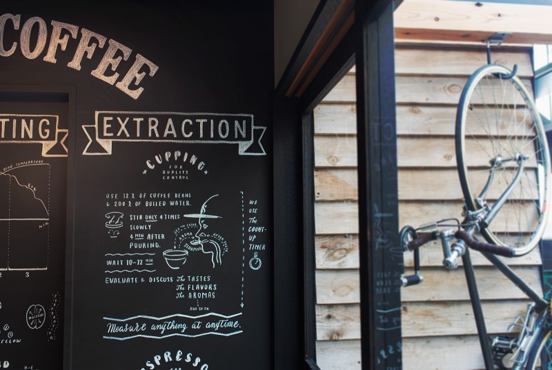 黒板のチョークアートは友人であるCHALKBOYに依頼