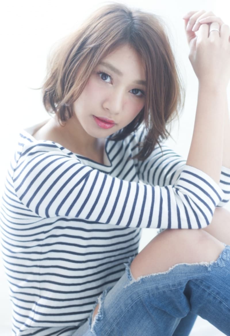 前髪なしショートボブ