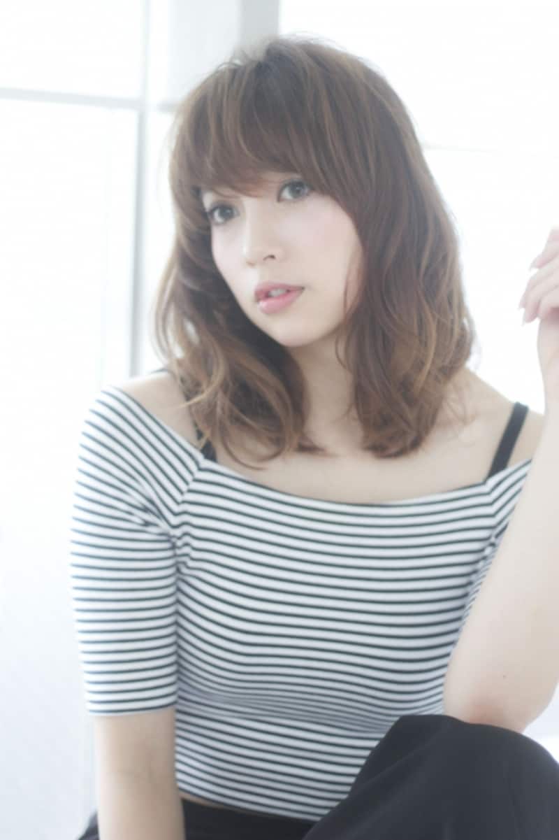 厚めバングセミディundefinedデジタルパーマ