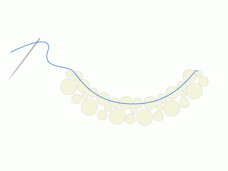 針は1個ずつ通しましょう。