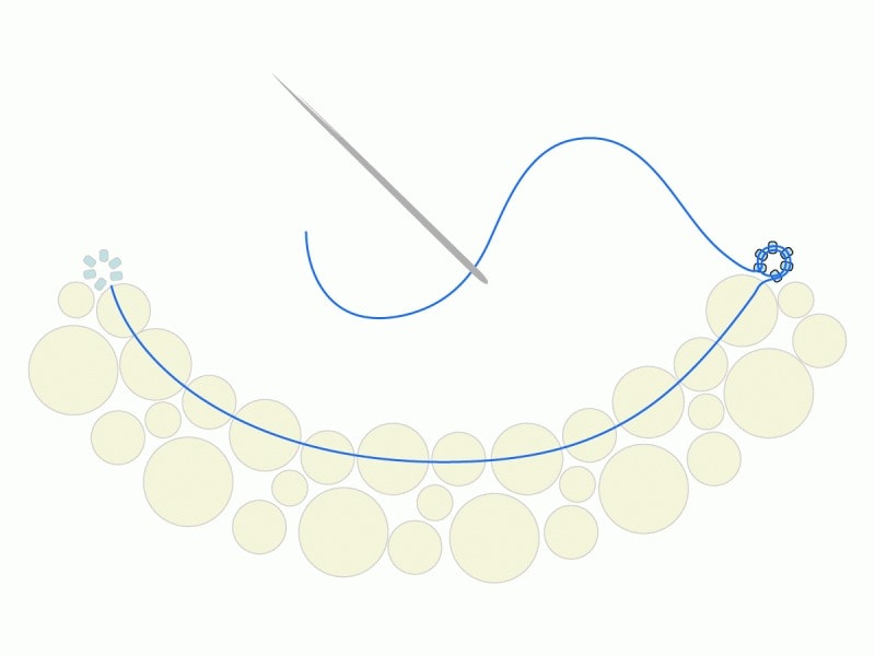 2周糸を通してしっかりと!