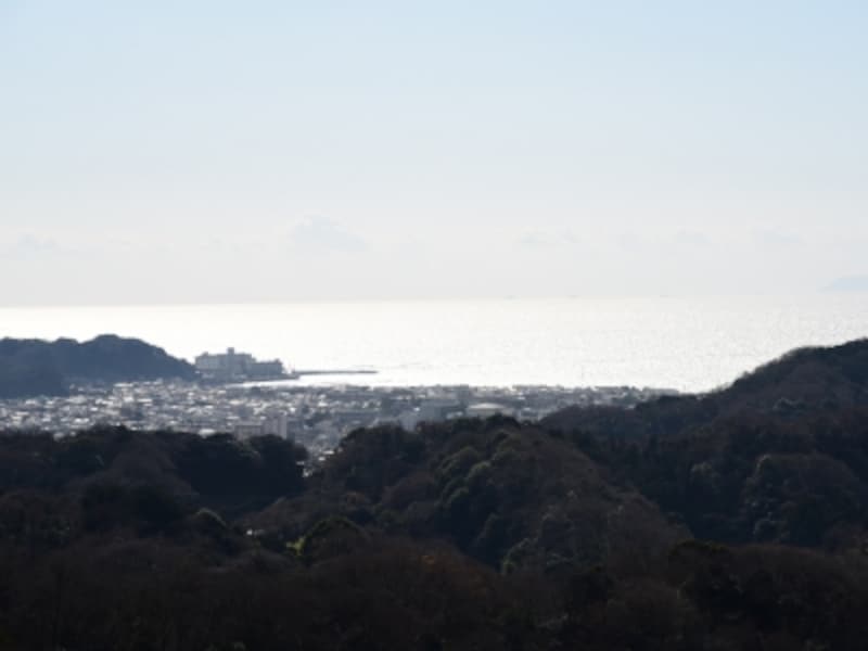 鎌倉市街地と海(六国見山展望台より)