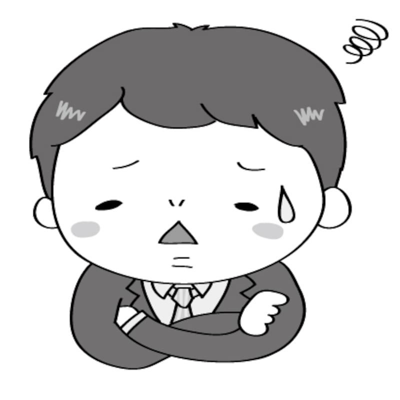 【モノクロ】悩むサラリーマンです。